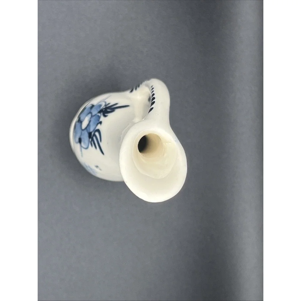 Hand Painted Delft Pitcher Vase Holland Vintage w/ Windmill Design Small‎ As Is
